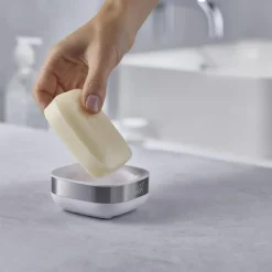 Slim steel såpeskål hvit