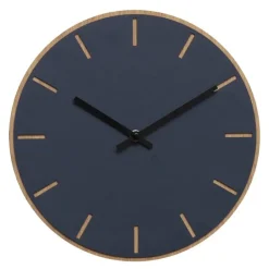 Smokey Blue veggklokke 28 cm blå linoleum m/svart viser