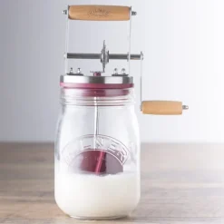 Smørkjerner 26,9x10,9 cm klar/sølv/rød