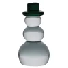 Snømann dekorasjon m/grønn hatt 9,2 cm klar