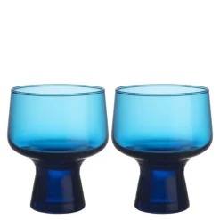 Solare glass på fot 29 cl 2 stk elektrisk blå