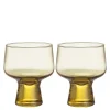 Solare glass på fot 29 cl 2 stk ildgul