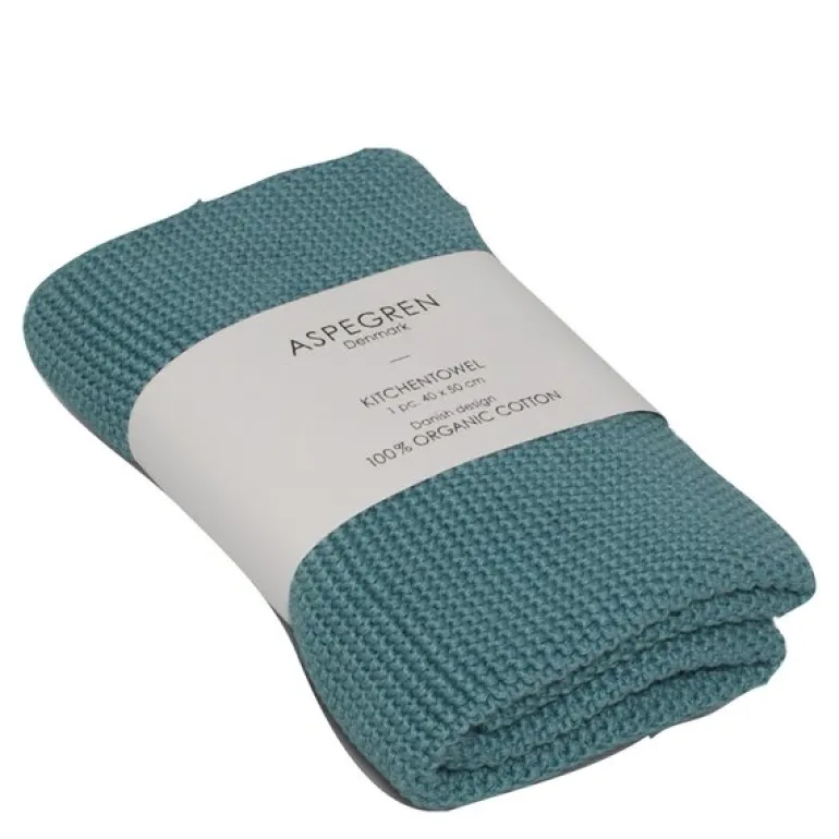 Solid kjøkkenhåndkle 40x50 cm aqua sea