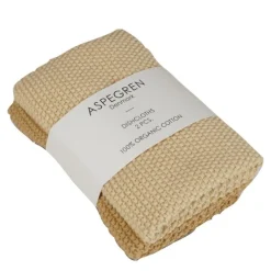 Solid kjøkkenklut strikket 26x26 cm 2 stk golden straw