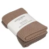 Solid kjøkkenklut strikket 26x26 cm 2 stk mocha mousse