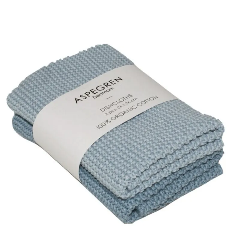 Solid kjøkkenklut strikket 26x26 cm 2 stk skyway