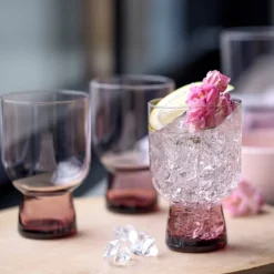 Sorrento vannglass 30 cl 4 stk pink