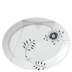 Sort Mega Riflet oval tallerken 35 cm