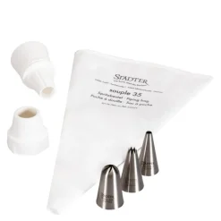 Sprøytesett 5 deler metalltyller, adapter og sprøytepose 35 cm