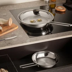 Stainless Steel stekepanne 28 cm honeycomb