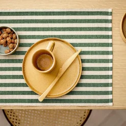 Statement Stripe spisebrikke 33x48 cm 2 stk green