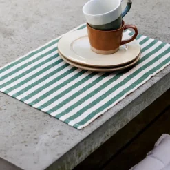 Statement Stripe spisebrikke 33x48 cm 2 stk green