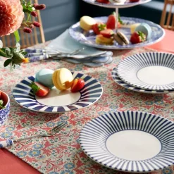 Steccato asjett smalstripet 18 cm koboltblå