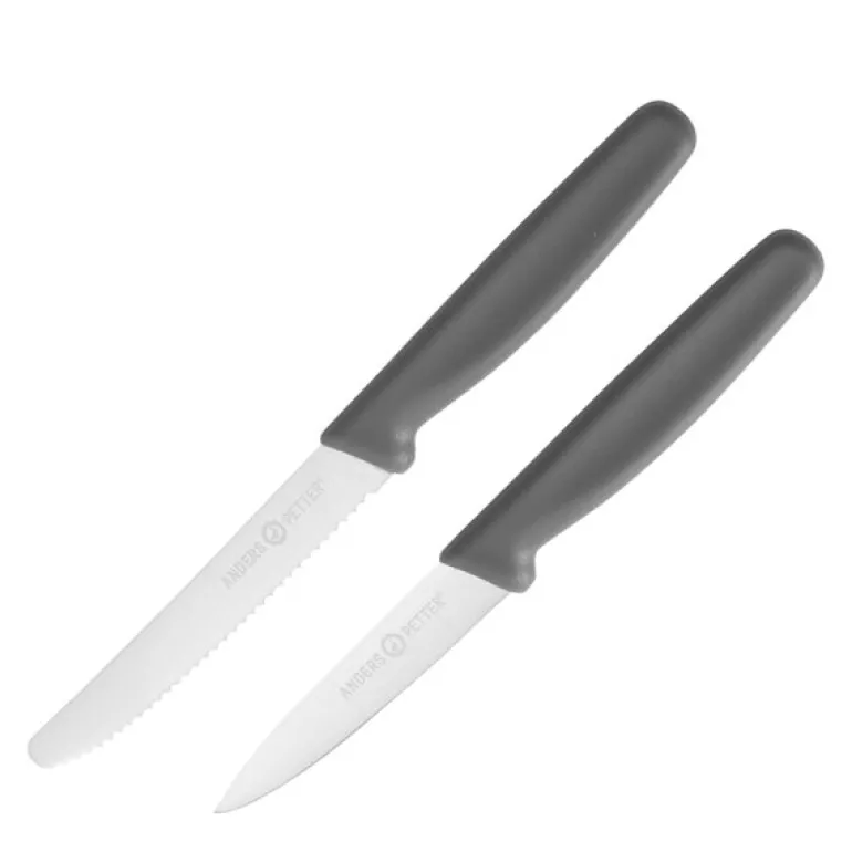 Steel Essentials knivsett 21 cm 2 stk grå