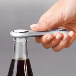 Steel flaskeåpner grå