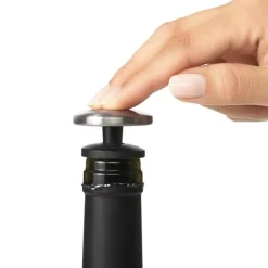 Steel selvlukkende vinprop 2 stk svart