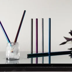 Steelpipe sugerør 15 cm lilla