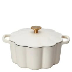 Stenfors støpejernsgryte 4,2L blomma krem