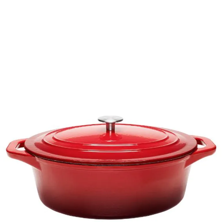 Stenfors støpejernsgryte oval 6,3L rød