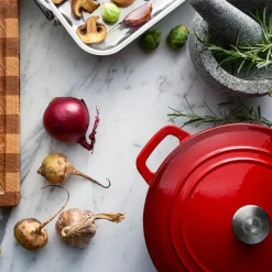 Stenfors støpejernsgryte rund 4,4L rød