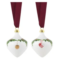 Stjerne Riflet Jul ornament 8,6 cm 2 stk