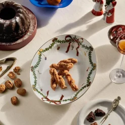 Stjerne Riflet Jul ovalt fat 34 cm