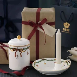 Stjerne Riflet Jul årskrukke m/ lokk 16 cm