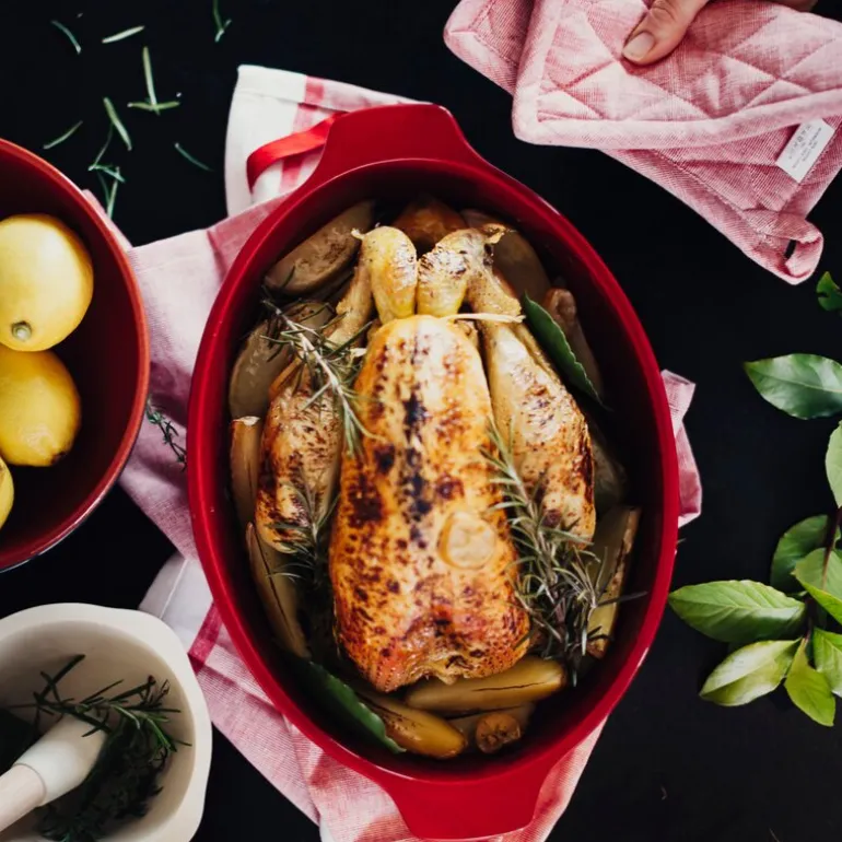 Stor roaster 41,5x27,5 cm 9L rød