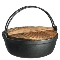 Støpejernsgryte 3,6 L m/glasslokk og trelokk