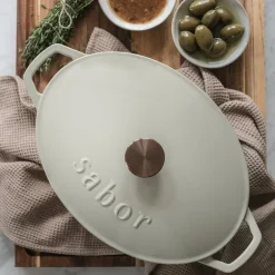 Støpejernsgryte 5,7 L warm grey