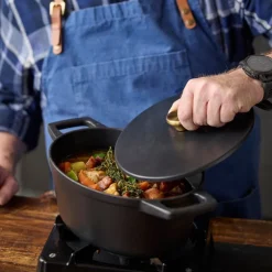 Støpejernsgryte oval 3,8L svart