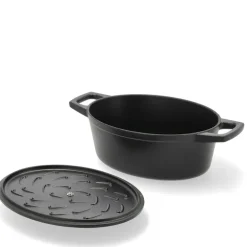 Støpejernsgryte oval 3,8L svart