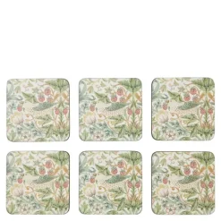 Strawberry Thief glassunderlag 6 stk grønn