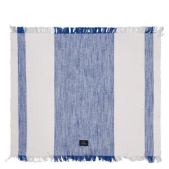 Striped bordbrikke med frynser 50x40 cm blå/hvit