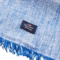 Striped bordbrikke med frynser 50x40 cm blå/hvit