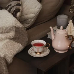 Strisce kopp med skål 22 cl Rosa/gull