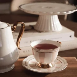 Strisce kopp med skål 22 cl Rosa/gull