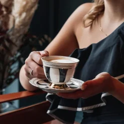 Strisce Nero kopp og tallerken svart