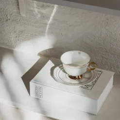 Strisce Tortora kopp med skål 22 cl greige