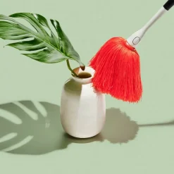 Støvkost i mikrofiber 34 cm rød/grå