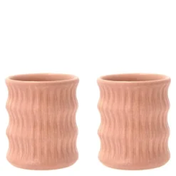 Styles krus m/ riflet mønster 30 cl 2 stk pink