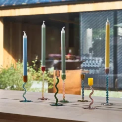 Styles lysestake glass 7,4x20,3 cm blå/rosa