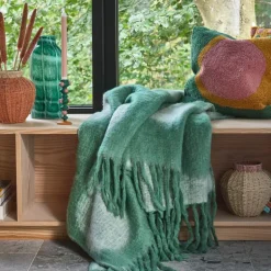 Styles lysestake m/ klumper 18 cm grønn/rosa