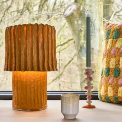 Styles lysestake m/ klumper 18 cm offwhite/rosa