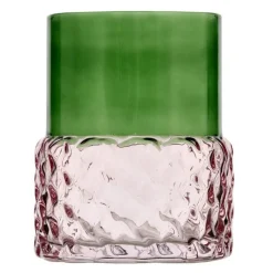 Styles telysholder 7,7x10 cm grønn/rosa