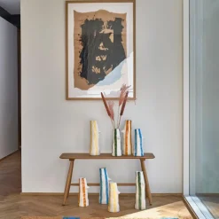 Styles vase m/ nebb og øyevipper 34 cm amber