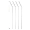 Sugerør med knekk 21,5 cm 4 stk glass klar