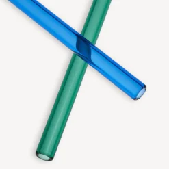 Sugrør 20 cm 2 stk blå/grønn