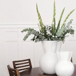 Sweeping Top vase 20 svungen topp cm hvit