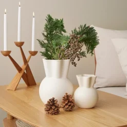 Sweeping Top vase svungen 14 cm hvit